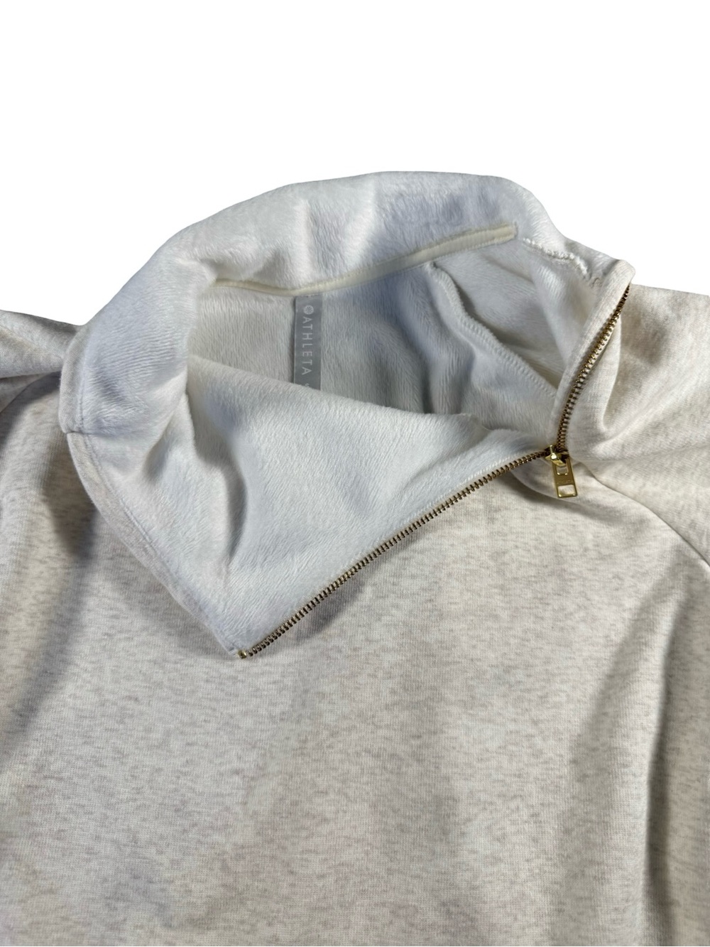 Athleta Cozy Karma Asym Pullover Size Small S Sweatshirt Women's Fleece White - Picture 4 of 8